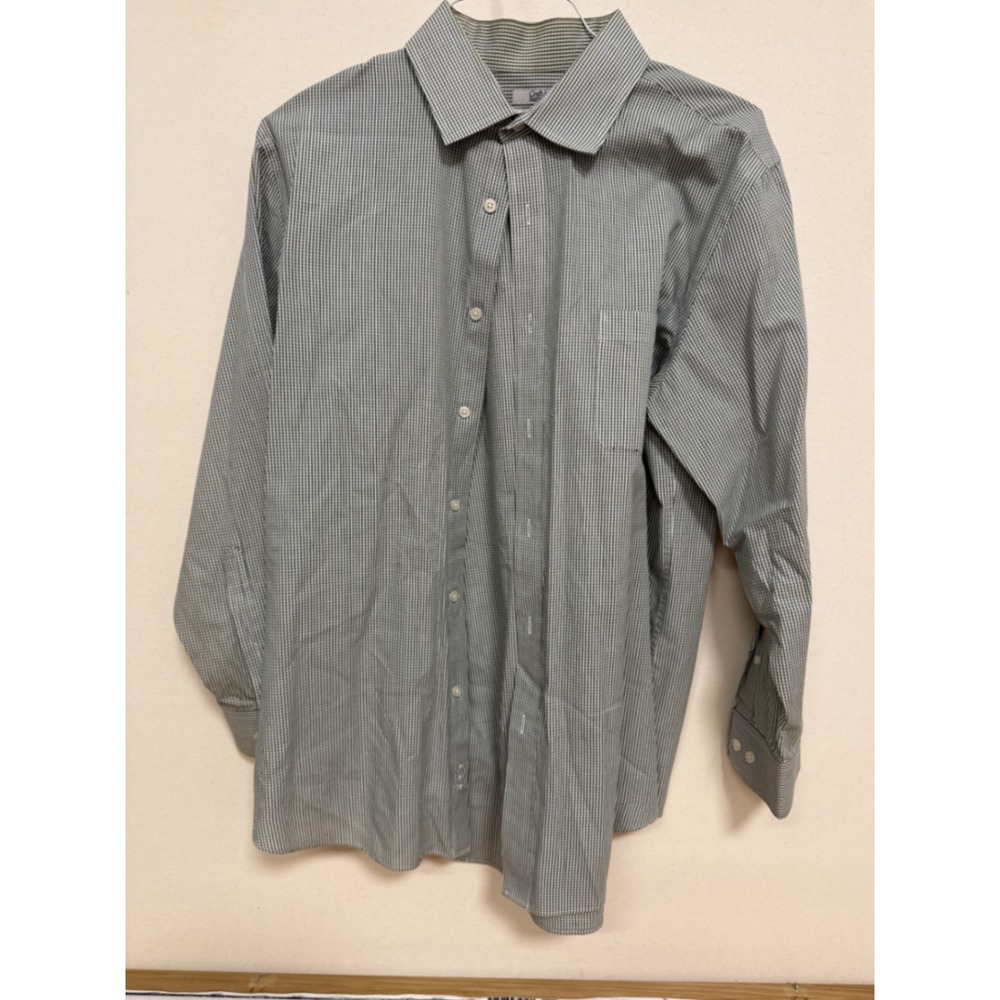 Croft & Barrow Mens Easy Care Classic Fit Green Micro Check Shirt 17 32/33